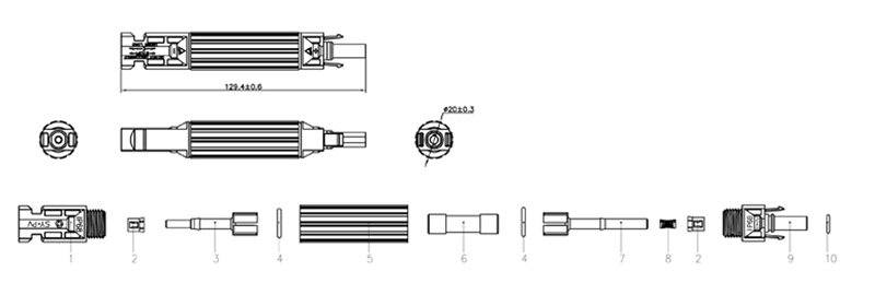 Cầu chì MC4 1000V 15A