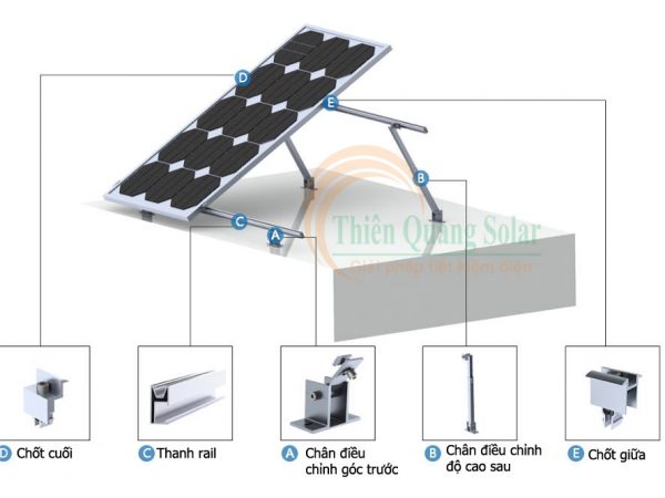 Khung giá đỡ tấm pin tạo độ nghiêng