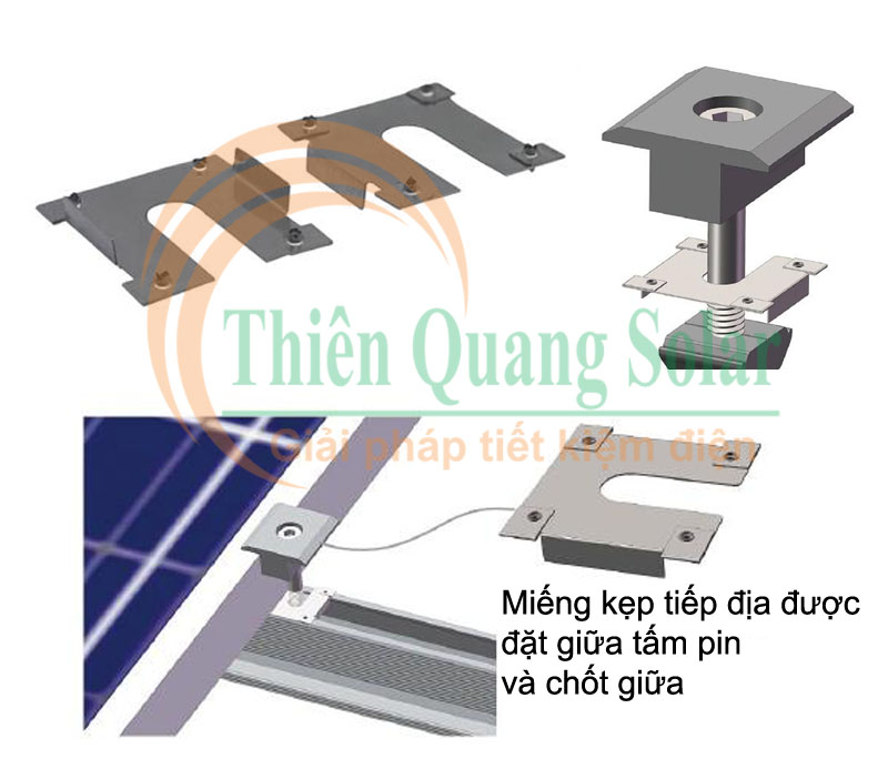 Kẹp Tiếp Địa Tấm Pin và Thanh rail