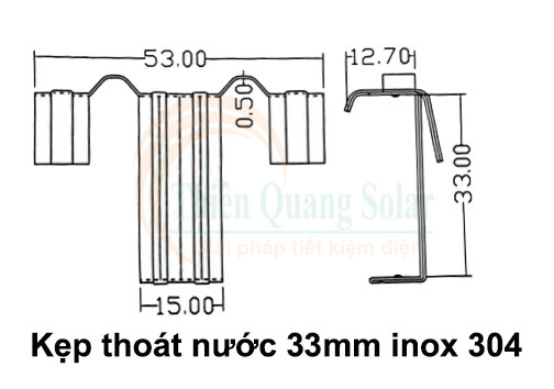 Kẹp thoát nước mưa 33mm chất liệu inox 304 